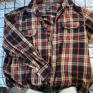 Gap Red and Black Plaid Men's Shirt